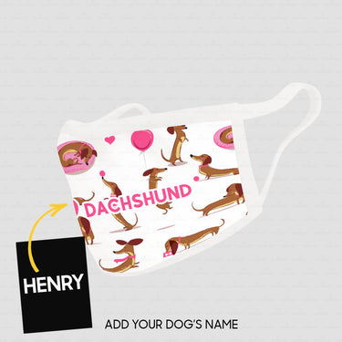 Personalized Dog Gift Idea - Pinky Dachshunds Playing For Dog Lovers - Cloth Mask